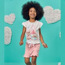 Pijama Infantil Verão Blusa Meia Malha e Shorts em Malha Confort - Kukiê Pijama Infantil Verão Blusa Meia Malha e Shorts em Malha Confort - Kukiê