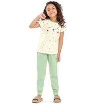 Pijama Infantil Verão Menina Blusa E Calça Corações Angerô