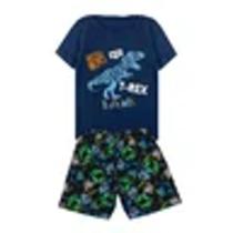 Pijama Infantil Verão Menino - Dino T-rex - Azul Marinho Pijama Infantil Verão Menino - Dino T-rex - Azul Marinho
