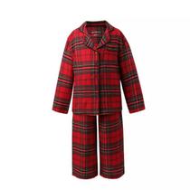 Pijama Infantil Xadrez Calça e Camisa Flanela Fina Bee & Willow