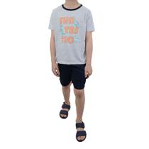 Pijama Infanto Juvenil Masculino Danka Curto Dino Cinza e Preto - 011009 Pijama Infanto Juvenil Masculino Danka Curto Dino Cinza e Preto - 011009