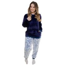 Pijama Inverno Adulto Fleece Soft Plush Quentinho O Melhor Coração Azul