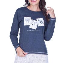 Pijama Inverno Feminino Legging Coração Adulto