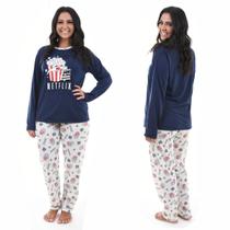 Pijama Inverno Feminino Manga Comprida e Calça Longa - Perola Pijamas