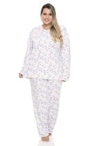 Pijama Inverno Feminino Plus Size Suede Confortável