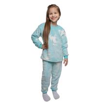 Pijama Inverno Fleece Feminino Infantil Brilha No Escuro