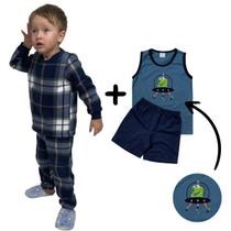 Pijama Inverno Infantil Soft para Menino - Kit 4 Peças Pijama Inverno Infantil Soft para Menino - Kit 4 Peças