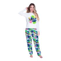 Pijama inverno Kaka Adulto STITCH ALOHA de frio Feminino Roupa De Dormir