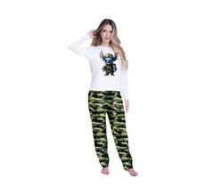 Pijama inverno Kaka Adulto STITCH MILITAR de frio Feminino Roupa De Dormir Pijama inverno Kaka Adulto STITCH MILITAR de frio Feminino Roupa De Dormir