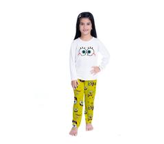 Pijama inverno Kaka INFANTIL BOB ESPONJA de frio Feminino Roupa De Dormir