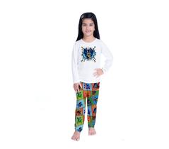 Pijama inverno Kaka infantil STITCH HERÓIS Frio Feminino Roupa De Dormir