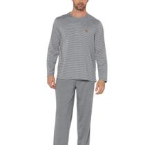 Pijama Inverno Masculino Adulto Blusa Listras