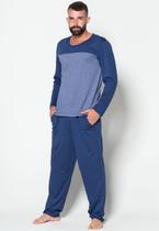 Pijama Inverno Masculino Longo Bicolor Calça e Blusa