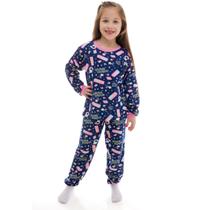 Pijama Inverno Moletom Feminino Infantil Estampado
