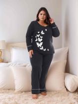 PIJAMA INVERNO Plus Size Malha Macia confortavél SILKADO TAM 46 AO 60 Cor:marinhoTamanho:46/48 PIJAMA INVERNO Plus Size Malha Macia confortavél SILKADO TAM 46 AO 60 Cor:marinhoTamanho:46/48