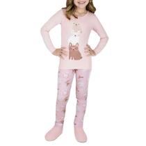 Pijama Juvenil Feminino Dedeka Modal Pets Longo Rosa - 2578