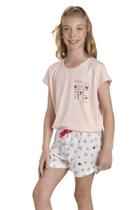Pijama Juvenil Feminino Salmão Jogo da Velha - Izitex Pijama Juvenil Feminino Salmão Jogo da Velha - Izitex