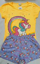 Pijama Juvenil Feminino Unicornio Forfun Cor:AmareloTamanho:14 Pijama Juvenil Feminino Unicornio Forfun Cor:AmareloTamanho:14