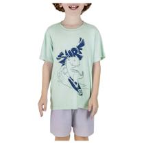Pijama Juvenil Masculino Dedeka Melange Dino Curto Verde Pijama Juvenil Masculino Dedeka Melange Dino Curto Verde