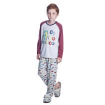 Pijama Juvenil Masculino Longo Inverno Dino Pijama Juvenil Masculino Longo Inverno Dino