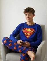 Pijama Juvenil Masculino Personagem Manga Longa Calça Cumprida Quentinho Macio Inverno Frio