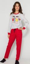 Pijama Juvenil Turma da Mônica - Vermelho e Cinza - Coleção Mãe e Filha