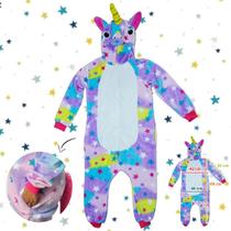 Pijama Kigurumi Infantil Unicórnio com Bolso Tamanho G - DM TOYS