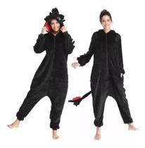 Pijama Kigurumi Macacão Dragão Banguela Adulto Fantasia Cosplay