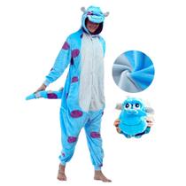 Pijama Kigurumi Monstro Sullivan Sulley Macacão com Capuz Unissex