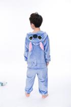 Pijama Kigurumi Stitch Infantil Macacão Unissex Cosplay