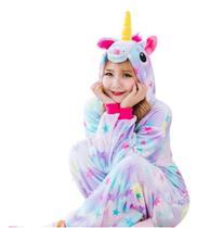 Pijama Kigurumi Unicórnio Estrelado / Disney Infantil E Adulto Macacão Fantasia