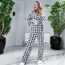 Pijama Kimono Xadrez Pijama Kimono Xadrez