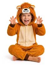 Pijama Leão Infantil Kigurumi Plush Quentinho Macacão Roupa de Dormir Com Capuz Macio Antialérgico Unissex Pijama Leão Infantil Kigurumi Plush Quentinho Macacão Roupa de Dormir Com Capuz Macio Antialérgico Unissex