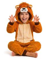 Pijama Leão Infantil Kigurumi Plush Quentinho Macacão Roupa de Dormir Com Capuz Macio Antialérgico Unissex Pijama Leão Infantil Kigurumi Plush Quentinho Macacão Roupa de Dormir Com Capuz Macio Antialérgico Unissex
