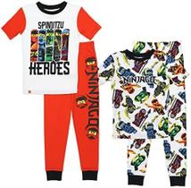 Pijama LEGO Boys' Big Ninjago, 4 peças, 2 conjuntos, 100% algodão