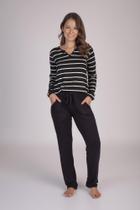Pijama Listrado c/Bolso Longo Viscolycra - Ref. 215129 - Podium