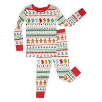 Pijama Little Sleepies de duas peças de Natal 12-18 m de viscose