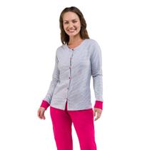 Pijama Longo Aberto Algodão Bela Notte 1001585 Listrado