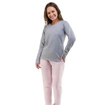 Pijama Longo Algodão Bela Notte 1001594 Mescla