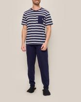 Pijama Longo Borth 29.01.0036 Masculino Listras Algodão T. P/GG