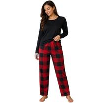 Pijama Longo De Frio Feminino Adulto Manga Inverno