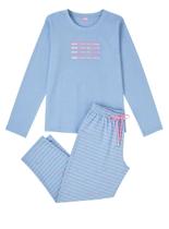Pijama Longo Desire 1110 Feminino Corações Poliviscose T. M/XG