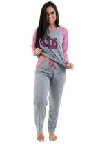 Pijama Longo Diluxo Coroa Rosa