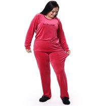 Pijama Longo em Plush Super Soft - Pink - GG