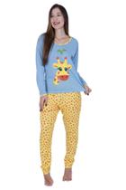 Pijama Longo Estampado Feminino -c9 BICHINHO LONGO