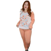 Pijama Longo Fechado Feminino Comprida Inverno