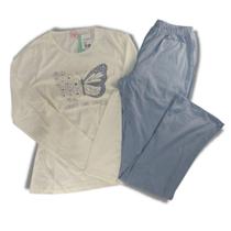 Pijama longo fem borboleta lua encantada ref 982