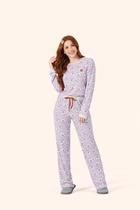 Pijama longo fem estamparia pets lua encantada ref 979