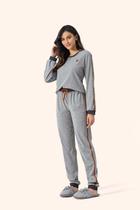 Pijama longo fem mescla lua encantada ref 971