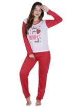 Pijama Longo Feminino Adulto Inverno Manga Longa - PIJAMA GABI